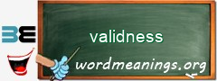 WordMeaning blackboard for validness